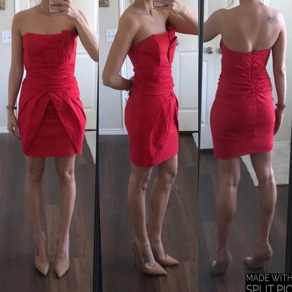 Jessica McClintock Dresses & Skirts - Jessica McClintock red strapless formal prom dress